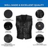 Men's Classic Brown Sheepskin Leather Motorcycle Vest - Plain, Sleeveless Riding Jacket