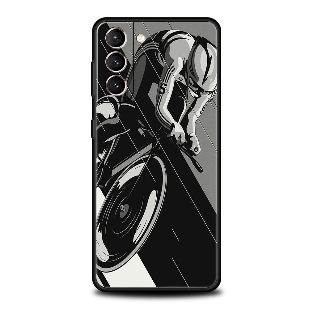 

Mountain Bike Cycling art Phone Case For Samsung Galaxy S24 S23 S22 S20 Ultra S21 FE 5G S10 S9 Plus S10E S8 Soft Silicone Cover S22 Plus 5G