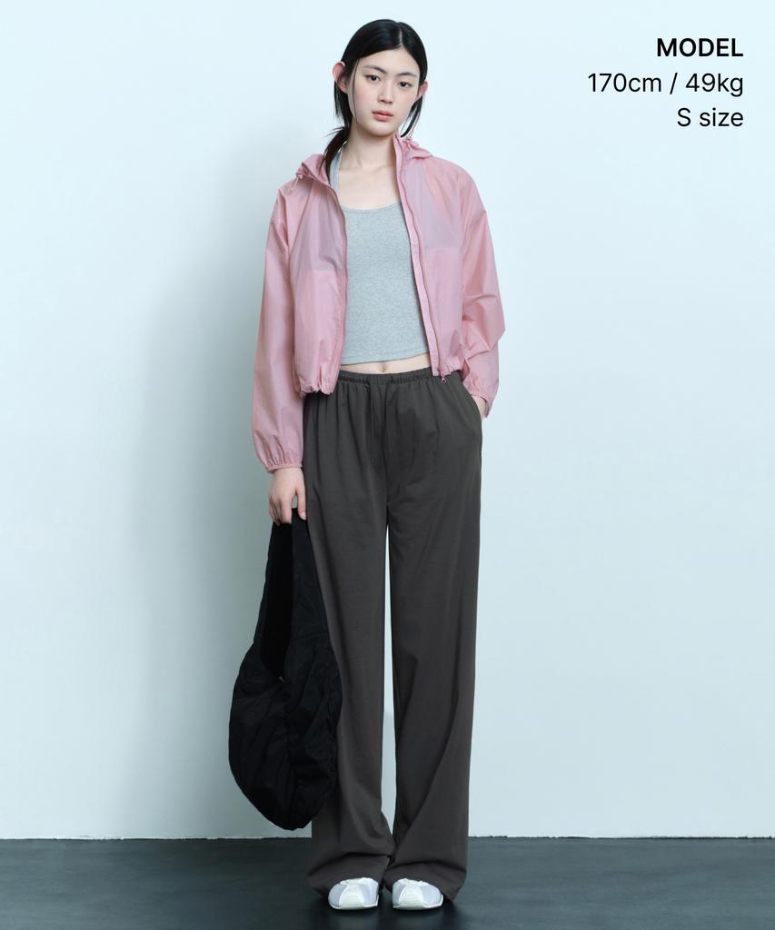 MUSINSA STANDARD WOMAN [Uv Protection] Women'S Cooling Jersey Wide Pants [Dark Grey]