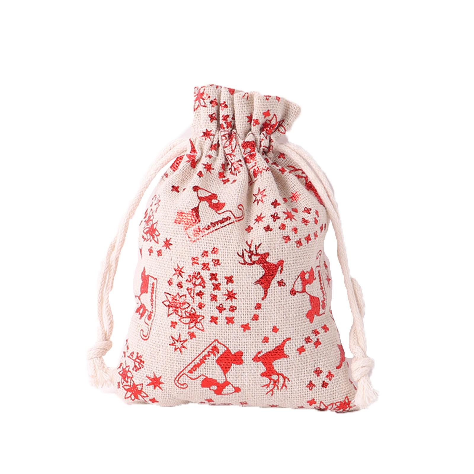 

Рождественский узор из батиста, кондитерская сумка, комплект из хлопка и льна, подарочная сумка, Рождественский комплект, карман