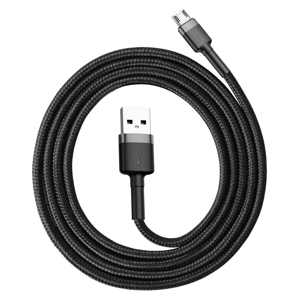 Baseus Cafule 1M Micro USB Cable, 2.4A, Black/Grey