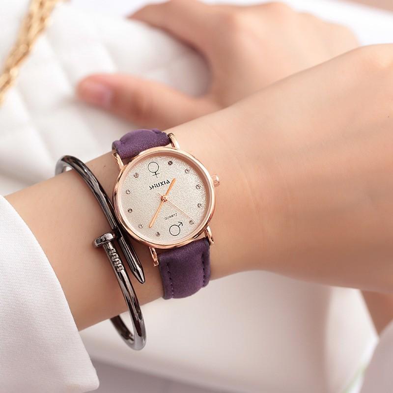 Watch Male And Female High School Student Couple Simple Trendy Men'S Trendy Women'S Belt Girlfriend Quartz Strap