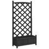 Vidaxl Planter with Trellis, Black, Solid Fir Wood