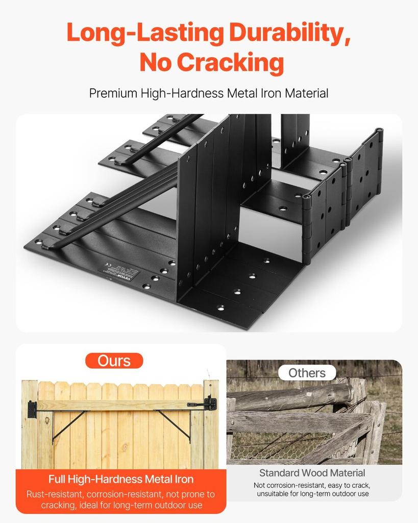 Gate Corner Brace Bracket 2 Sets Anti Sag Gate Frame Hardware Kit Iron