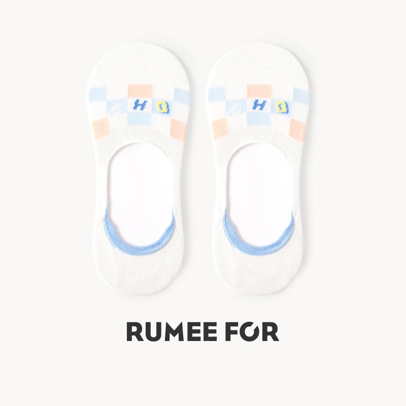 5 Pairs of Women's Summer Silicone Non Slip Preppy Style Versatile Cute Invisible Boat Socks