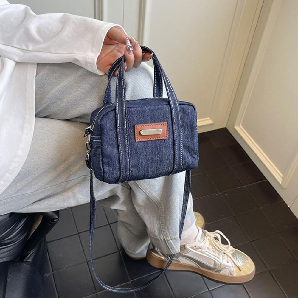 Street Style Denim Shoulder Bag Square Crossbody Bag Lightweight Women Handbag  Boy