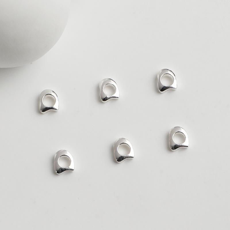 S925 Geometric Crushed Silver Beads for DIY Bracelets & Necklaces