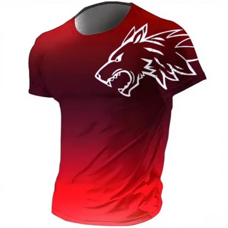 

Men 3D Pattern Fire Wolf Graphic Print T-Shirt Summer Oversized Causal 5XL