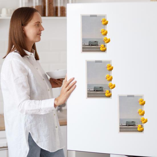 10Pcs Little Yellow Duck Refrigerator Magnet Home Office Kitchen Locker Fridge Magnetic 3D Cartoon Duck Decoration Ornament