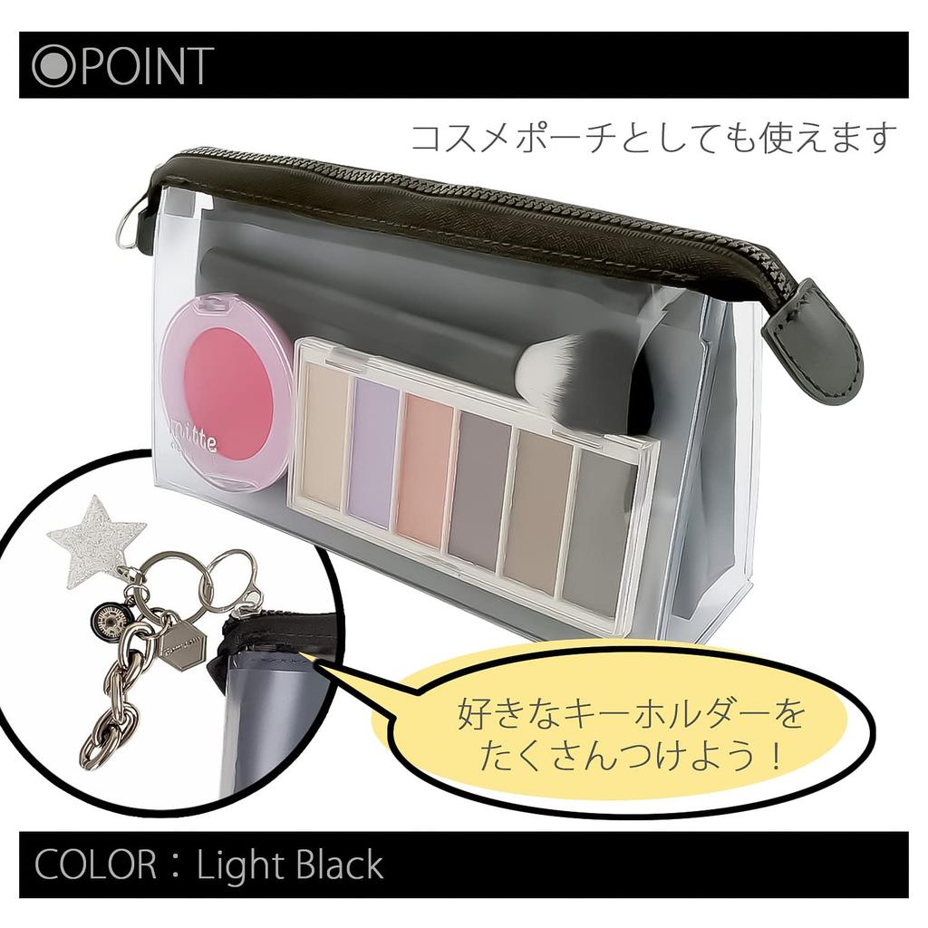 Sunstar Stationery Pen Case Clear Pouch Mitte Gusset Light Black S2312735