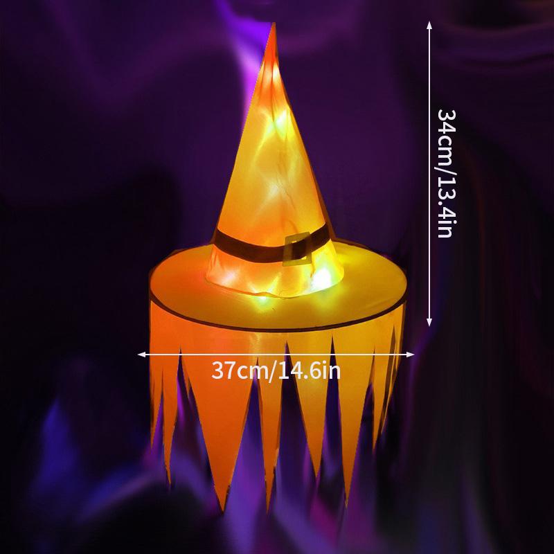 Chapéu de Bruxa LED Decoração Halloweeen Exterior Chapéu LED Bruxa Cosplay Dia dos Mortos Mexicano Festa Bola Mago Cosplay Para