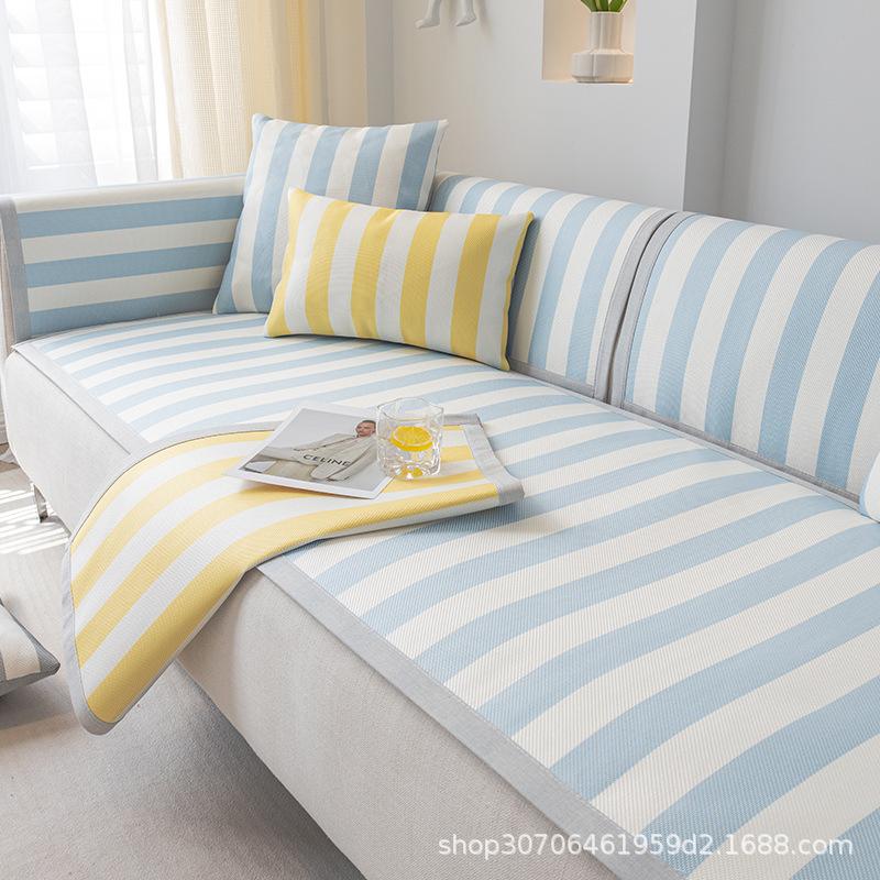 Podložka na pohovku letní ledová hedvábná podložka protiskluzová podložka na letní ratanová podložka jednoduchá moderní malý svěží potah na pohovku