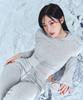 BORN TO WIN Slim Boots Cut Pants [Melange Grey]
