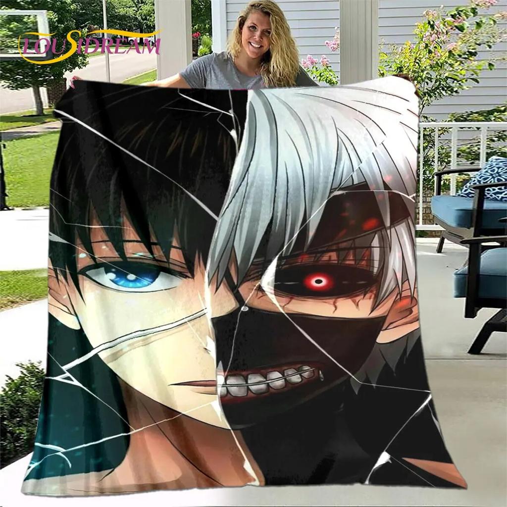 Tokyo Ghoul Japan Anime Cartoon Soft Plush Blanket,Flannel Blanket Throw Blanket for Living Room Bedroom Bed Sofa Picnic Cover