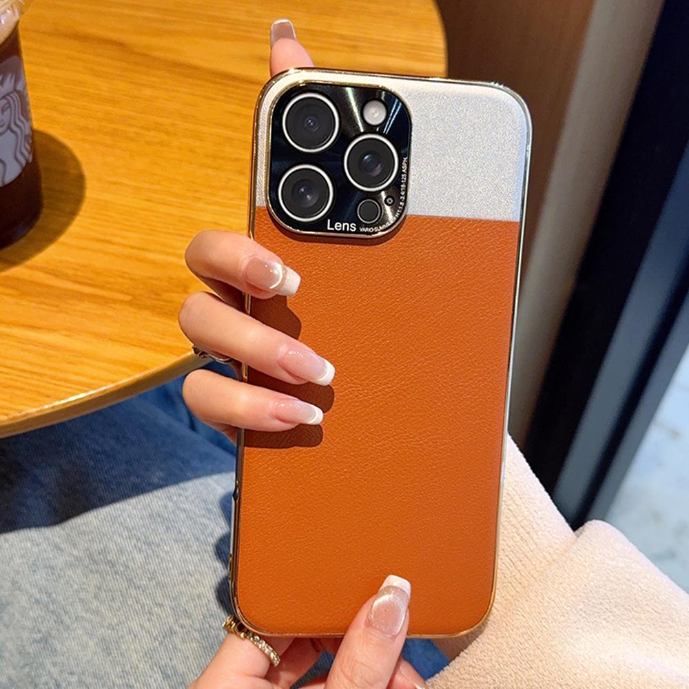 For iPhone 16 Pro Case Desert Silver Moon Electroplated Gold PC+PU Leather Phone Back Cover