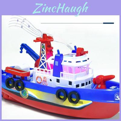 Electric Fire Rescue Boat Toy With Music Lights For Kids Development And Interactive Play
