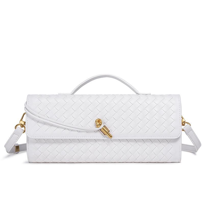 

Niche woven one-shoulder baguette bag, fashionable horizontal clutch bag, versatile women s diagonal span bag 30.5*4*12.5cm