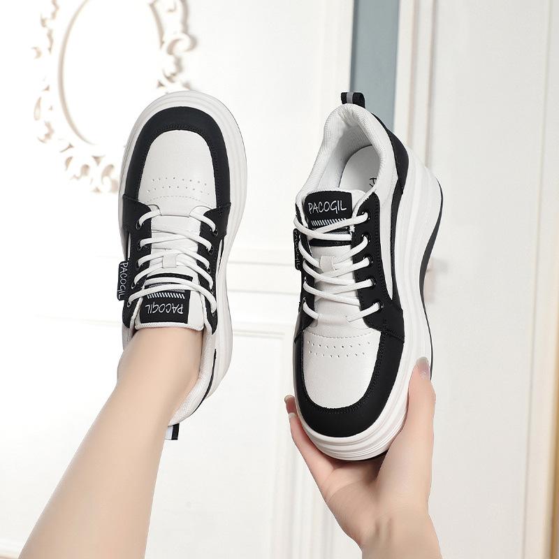 White Shoes for Women Autumn New Thick Sole Soft Leather Platform Bottom Breathable Versatile Women's Shoes