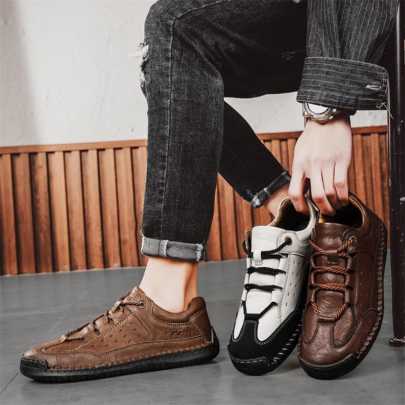 Fashion Shoes for Men Leather Casual Shoes Spring/Autumn Outdoor Hiking Sneakers