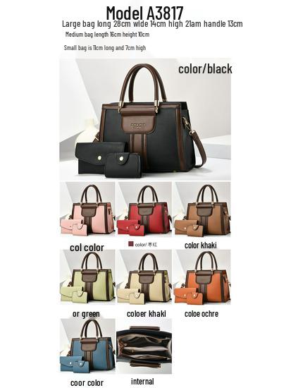 Three-Piece Mother-and-Child Handbag Set: Shoulder, Crossbody, and Large Tote Bag - 2025 Fashion Women's Versatile Design