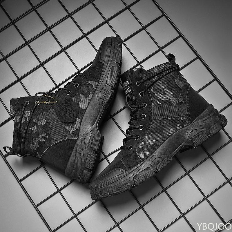 Fashionable versatile men's shoes autumn winter new high cut thick soled shoes short boots casual comfortable men's shoes