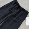 Ice Silk Black Wide-Leg Women's Pants - 2025 Summer Style, New Drapey Straight-Leg, Casual Loose Fit with Sun Protection