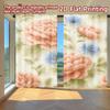 2D FLAT PRINTING 2pcs Curtains (Without Rod) Floral Rose Design (2) Ramadan Holiday Curtains Polyester Easy Install Curtains