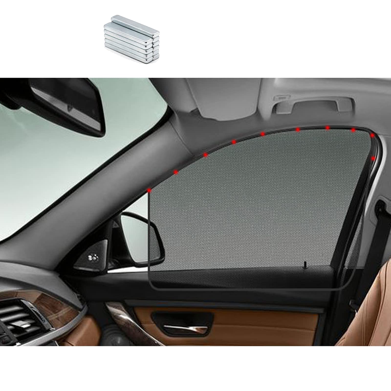

UNG Car Window Net, Insect Repellent, Car Sunshade, Sleeping in the Car, Room Darkening, 2pcs front row window коричневый