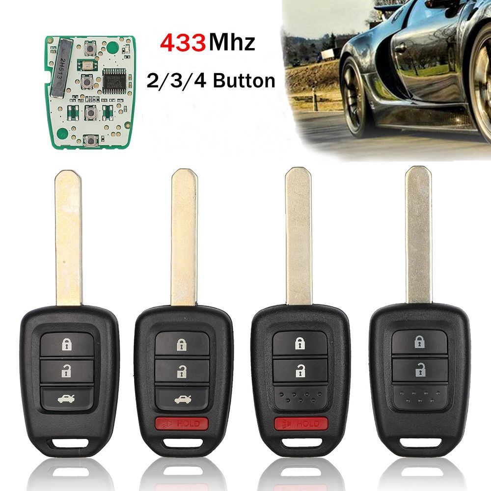 

for Car Vehicles 2 Button Durable 4 Button 433MHz For Honda Remote Key fob Keyless Remote Car Key