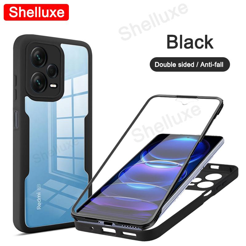 360 Celotělový Průhledný Kryt Shelluxe Přední+Zadní Pro Xiaomi Redmi Note 12 13 Pro Plus + Note12 Note13 5G Silikonový Oboustranný Kryt