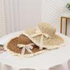 Stylish Summer Wide Brims Straw Hat With Pineapple Lace Bowknot For Women Breathable Outdoor Beach Sun Protection