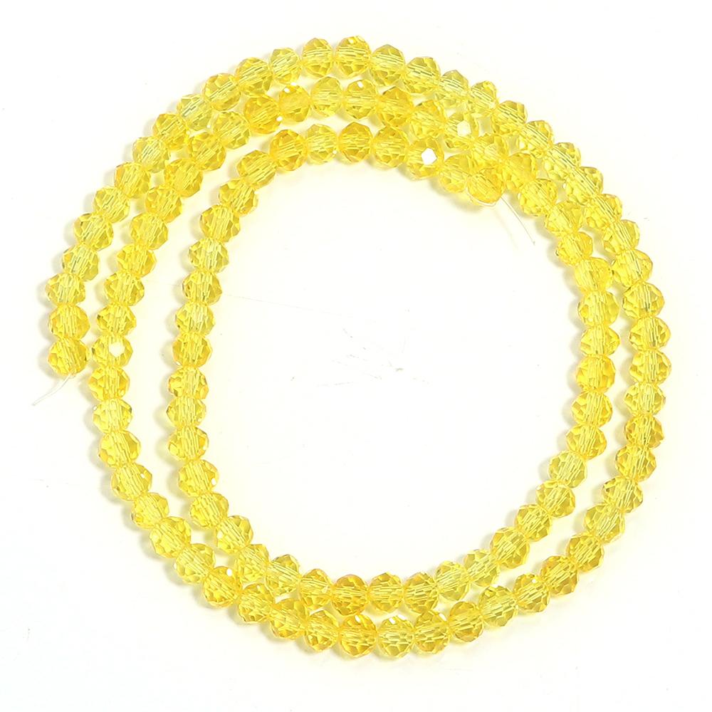 1 Strand 3/4/6/8/10mm Yellow Faceted Crystal Beads Glass Abacus Loose Beads For Jewelry Making DIY Bracelet Necklace Accessories