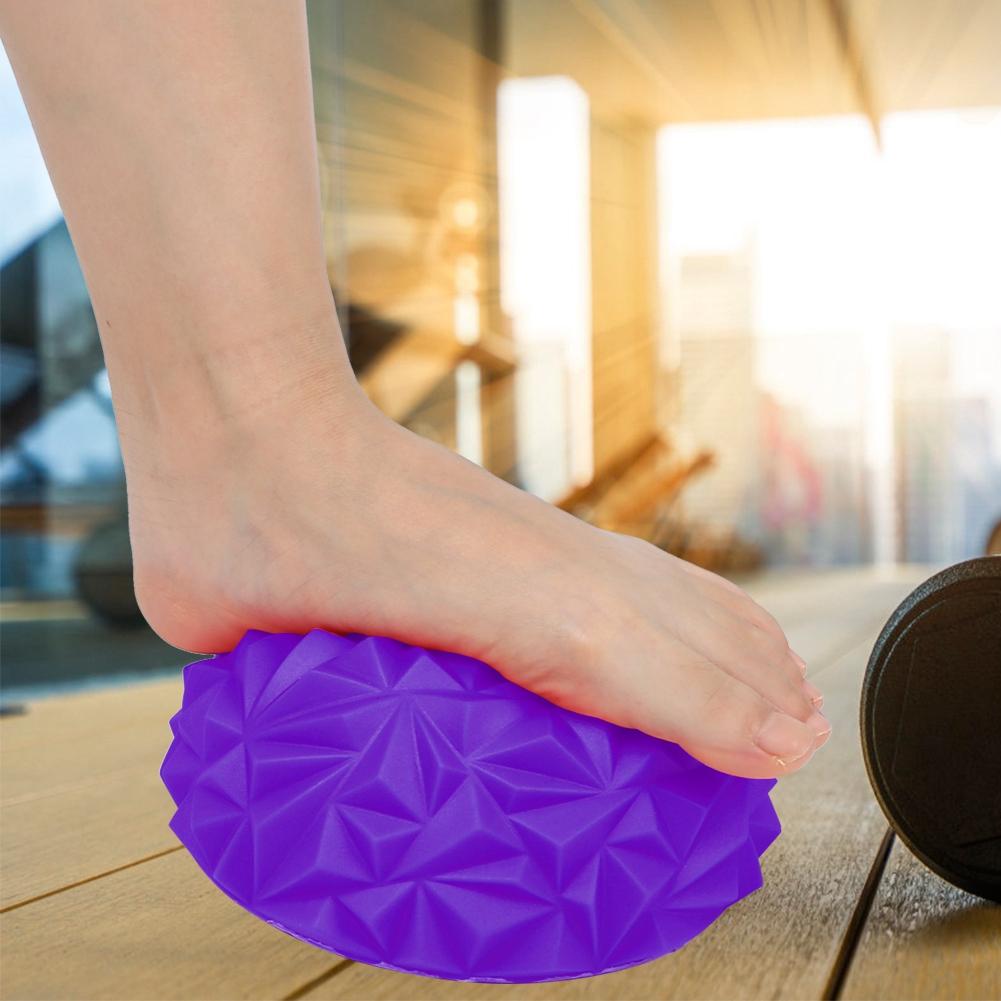 PVC Ball Stress Relief Yoga Massager Semicircle Foot Massage Balls Muscular Relaxationpurple
