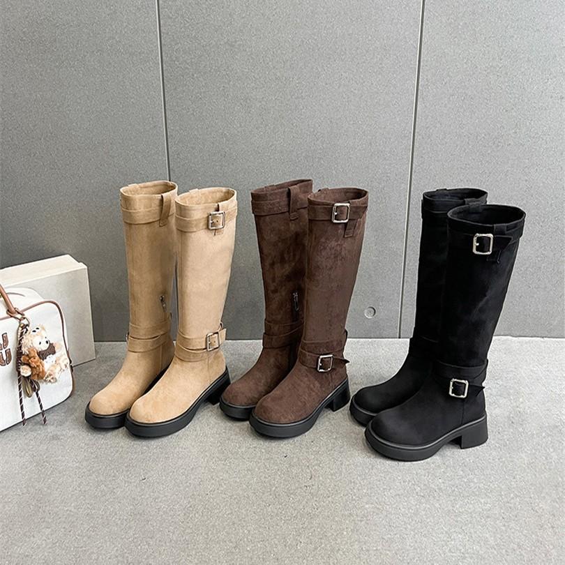 Winter new knight boots fashionable Internet celebrity heap boots long tube but knee thick soled boots women wear versatile casual