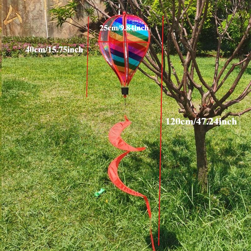 1PC Rainbow Hot Air Balloon Wind Spinner-suitable for Garden, Home, Office, Christmas and Party Decoration /garden Accessories