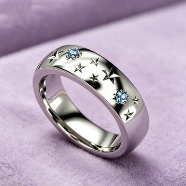 European and American style personalized fashion smooth star diamond ring temperament versatile high sense fashionable ring