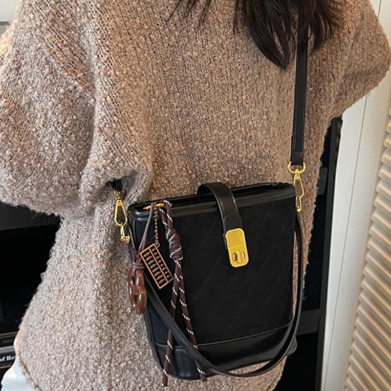 Herbst einfache Handtasche kleine Tasche Damen neue hochwertige Beuteltasche Rautenmuster lässige Schulter-Umhängetasche