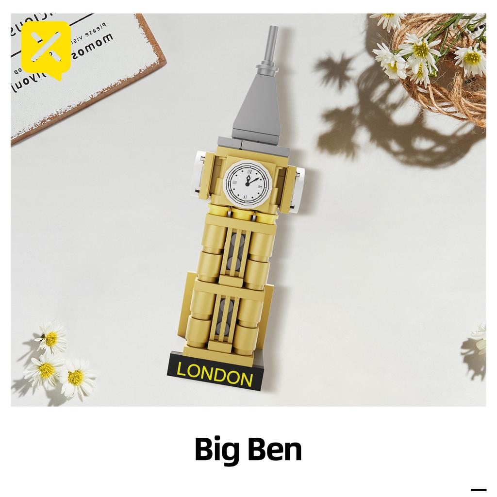 World-famous Refrigerator Magnet Building Blocks Stickers Toys Famous City History Children's Assembled Brick Halloween Easter