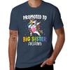 Promoted To Big Sister Again Dabbing Unicorn Older Sister Tshirt Soft Basic Cotton Short Sleeve Tee