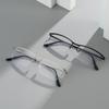 Vintage Mens Myopia Glasses Anti Blue Light Computer Eyewear Metal Half Frame Nearsighted -1.0 To -6.0