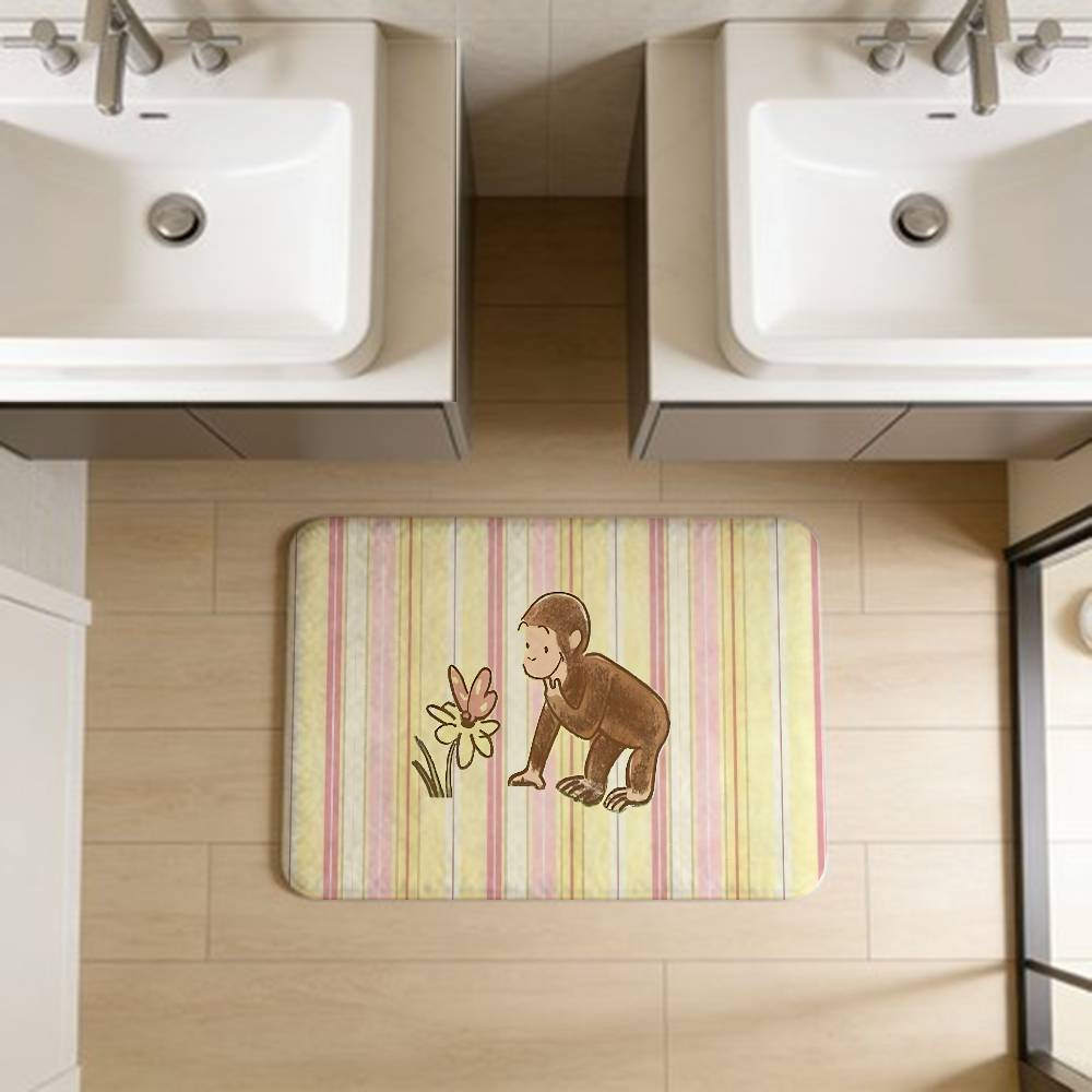 MONKEY CARTOON C-Curious GeorgeS Bath Mat Nordic Style Home Doormat Bathroom-Toilet Mats Bedroom Welcome Doormat