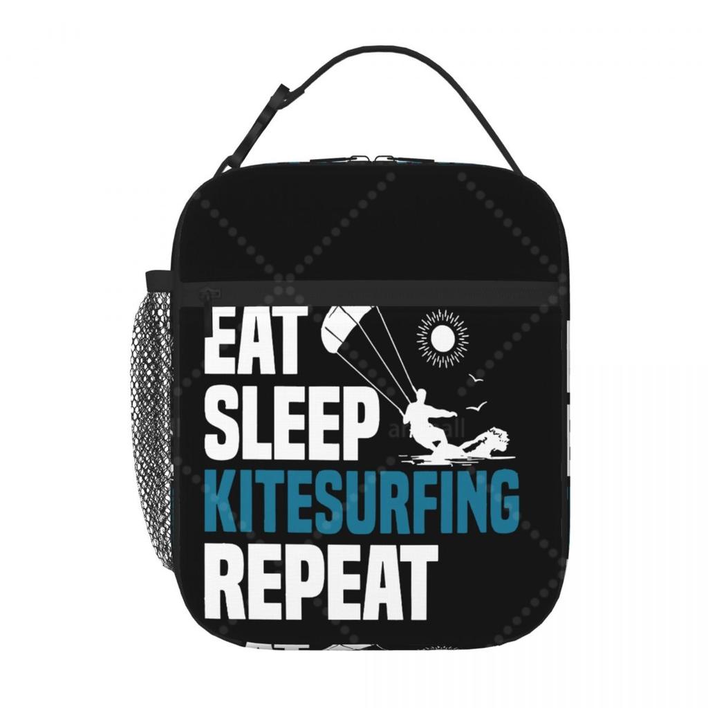 Eat Sleep Kitesurfing Repeat Calender 2020 Lunch Bag Reusable Portable Cooler Thermal Lunch Box Oxford Bento Tote Bag for Work