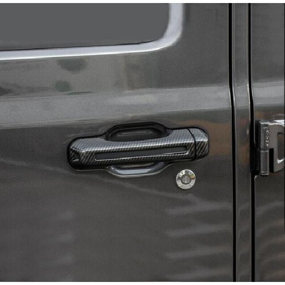 For Jeep   Gladiator JT ABS Carbon Fiber Door Handle Decor Cover Trim 8P