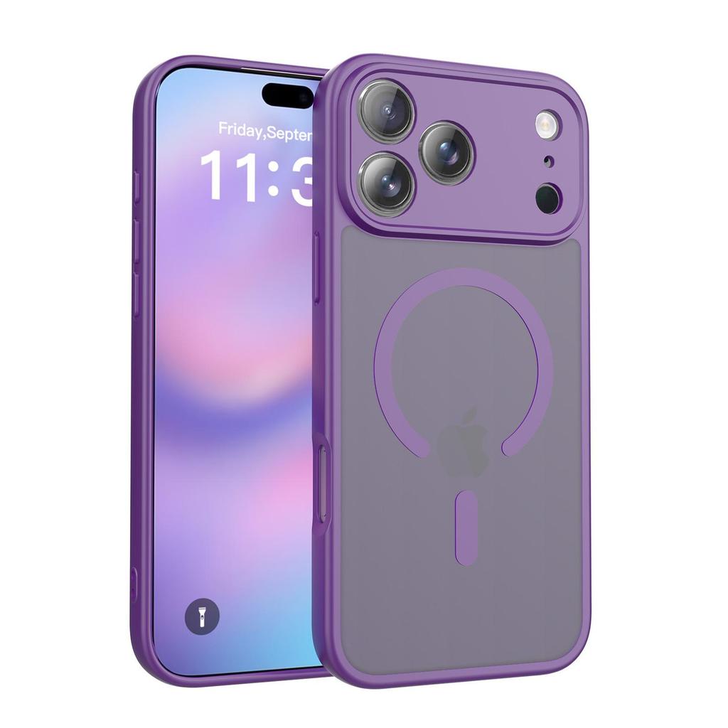 Magnetic Frosted Liquid Skin Feel Case for iPhone 16 Pro Max - Anti-Drop, Fine Hole Design