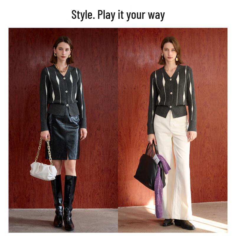 

Sancai Women s 2025 Winter V-Neck Cardigan Sweater XL 170/92A