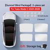 Sunshades For Tesla Model 3 Sunroof Highland 2026 Model Y 2020-26 Ice Cloth Buckle Sun Pare Glass Front Rear Skylight AccessoryWindshield Sunshades 1