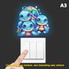 Glow-in-the-Dark Switch Stickers Penguins Elephants Design Self-Adhesive Removable Wall Stickers Suitable For Switches & Outlets