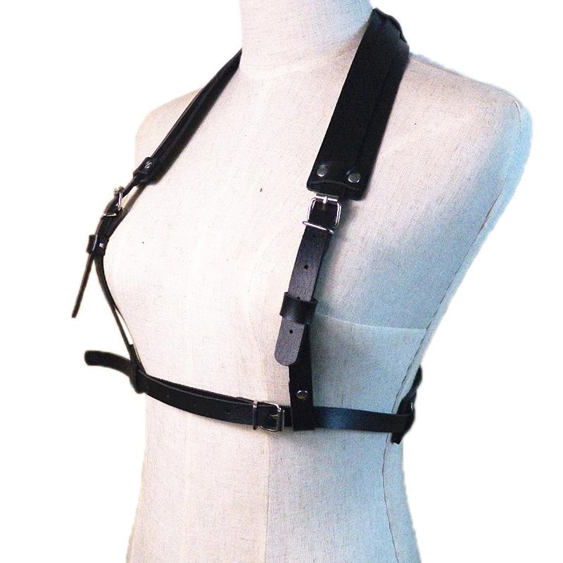 Punk Men Leather Harness Body Chest Bondage Belt Black Cosplay Erotic Belts