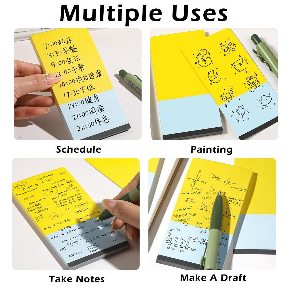 50/100Sheets Non-sticky Writing Notepad Color-blocking Message Paper Memo Pad  Students
