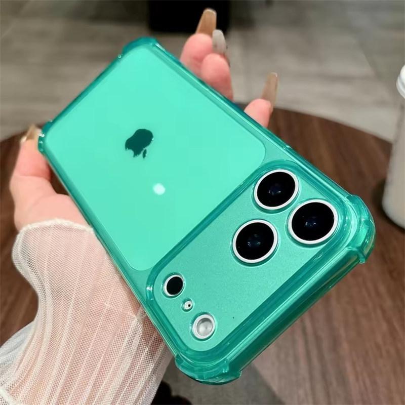 Shockproof Neon Soft TPU Clear Case For iPhone 17 Air 16 15 14 13 12 11 Pro Max Plus Camera Protection Silicone Cover